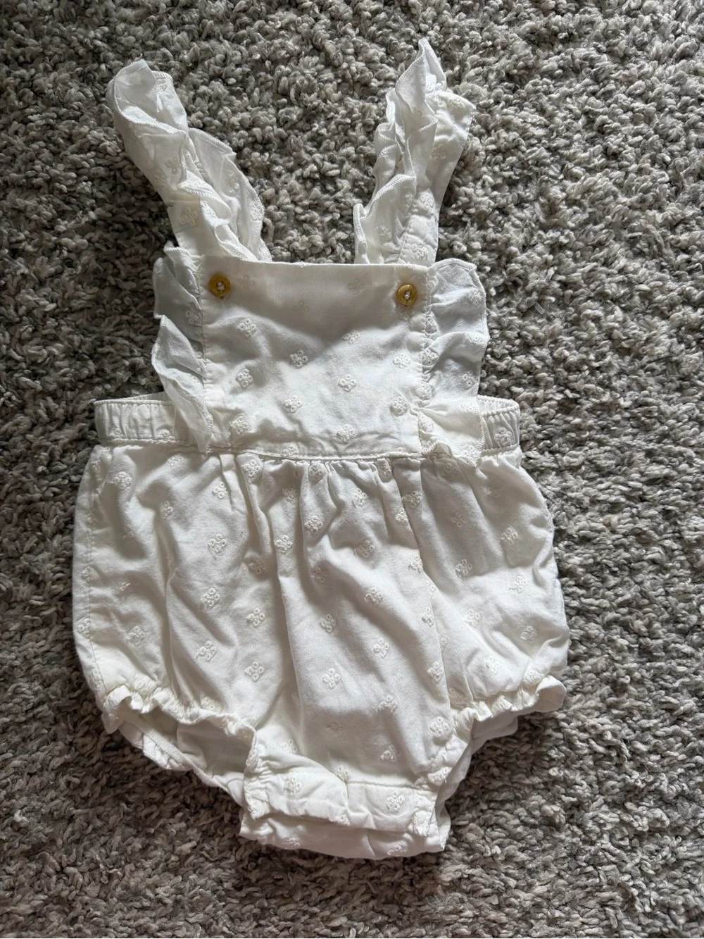 H&M White Eyelet Ruffle Strap Baby Diaper Cover
